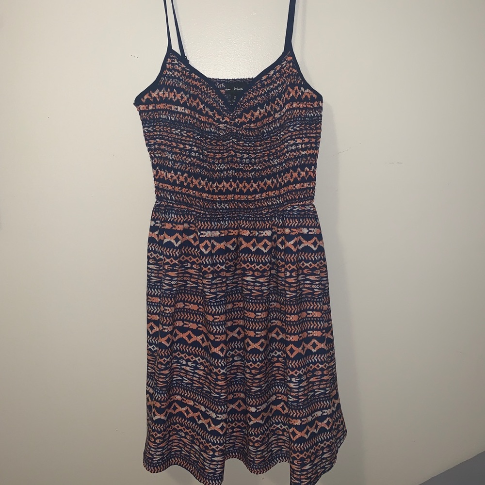 •Navy blue and orange summer dress•